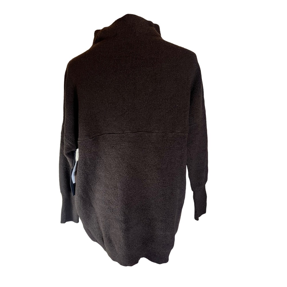 SOLD NWT Women's Brown‎ Textured Mock Neck Long Sleeve Tunic Sweater XS